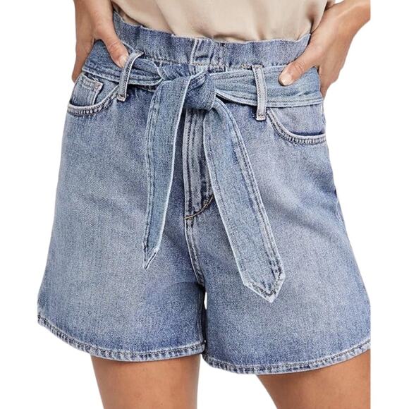 Joes Jeans Paperbag Waist Belted Denim Shorts Med Wash NEW Size 29 - Picture 4 of 8